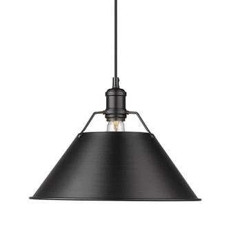 Yep by Golden Lighting Orwell 1-light 14in Pendant in Matte Black (36|3306-L BLK-BLK)