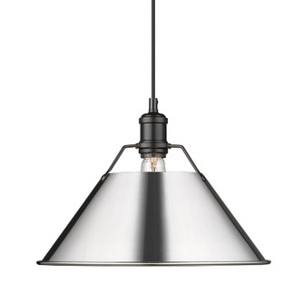 Yep by Golden Lighting Orwell 1-light 14in Pendant in Matte Black and Chrome shade (36|3306-L BLK-CH)