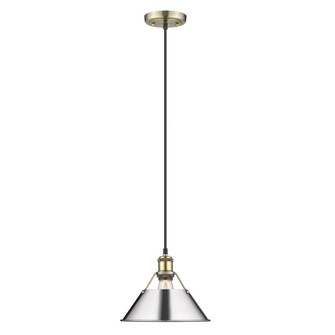 Orwell AB Medium Pendant - 10'' in Aged Brass with Chrome shade (36|3306-M AB-CH)