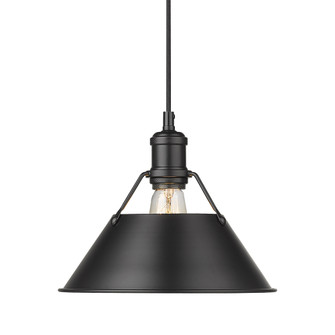 Yep by Golden Lighting Orwell 1-light 10in Pendant in Matte Black (36|3306-M BLK-BLK)
