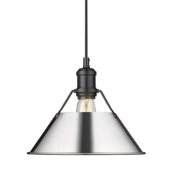 Yep by Golden Lighting Orwell 1-light 10in Pendant in Matte Black and Chrome shade (36|3306-M BLK-CH)