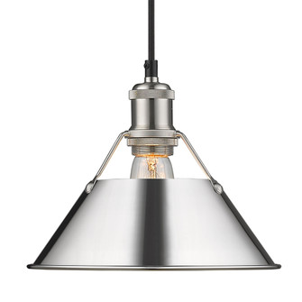 Yep by Golden Lighting Orwell 1-light 10in Pendant in Pewter and Chrome shade (36|3306-M PW-CH)
