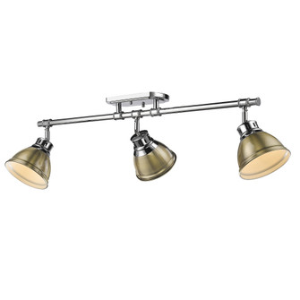 Yep by Golden Lighting Duncan 3-light Semi-Flush Mount in Chrome and Aged Brass shade (36|3602-3SF CH-AB)
