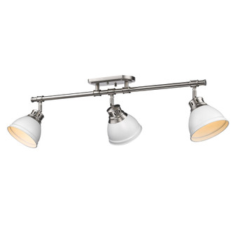 Yep by Golden Lighting Duncan 3-light Semi-Flush Mount in Pewter and Matte White shade (36|3602-3SF PW-WHT)