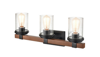 Taos 3-Light Vanity Matte Black/Wood Grain (670|3803-MB/WG)