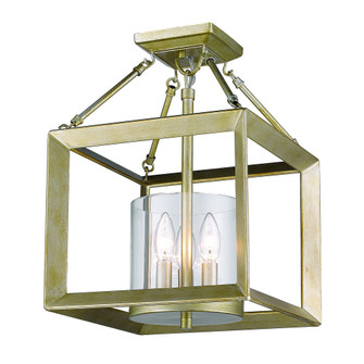 Golden Lighting Smyth 3-light Chandelier in White Gold (36|2073-M3 WG-CLR)