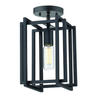Golden Lighting Tribeca 1-light Semi-Flush Mount in Matte Black (36|6070-1SF BLK-BLK)