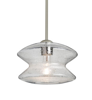 Besa, Zen Stem Pendant, Clear Bubble, Satin Nickel Finish, 1x60W Medium Base (127|1TT-ZENCL-SN)