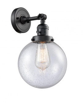 Beacon - 1 Light - 8 inch - Matte Black - Adjustable Sconce (3442|203SW-BK-G204-8-LED)