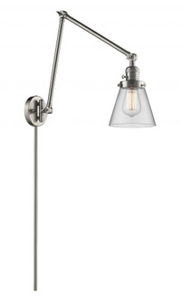Cone - 1 Light - 8 inch - Brushed Satin Nickel -Adjustable Swing Arm (3442|238-SN-G62-LED)
