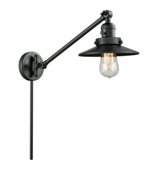 Railroad - 1 Light - 8 inch - Matte Black -Adjustable Swing Arm (3442|237-BK-M6-BK-LED)