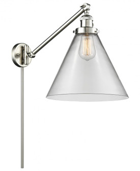Cone - 1 Light - 12 inch - Brushed Satin Nickel -Adjustable Swing Arm (3442|237-SN-G42-L-LED)