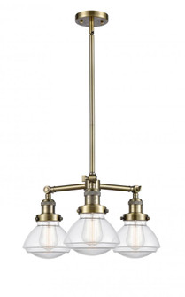 Olean - 3 Light - 19 inch - Antique Brass - Stem Hung - Chandelier (3442|207-AB-G322)