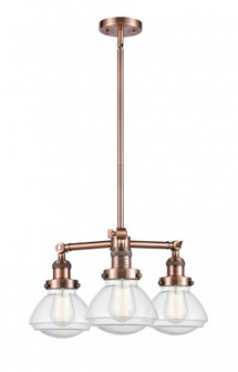 Olean - 3 Light - 19 inch - Antique Copper - Stem Hung - Chandelier (3442|207-AC-G324)
