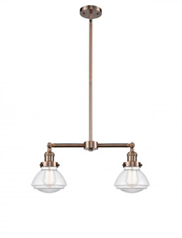 Olean - 2 Light - 22 inch - Antique Copper - Stem Hung - Adjustable Island Light (3442|209-AC-G322-LED)