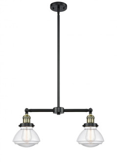 Olean - 2 Light - 22 inch - Black Antique Brass - Stem Hung - Adjustable Island Light (3442|209-BAB-G322)