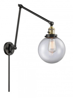 Beacon - 1 Light - 8 inch - Black Antique Brass -Adjustable Swing Arm (3442|238-BAB-G202-8-LED)