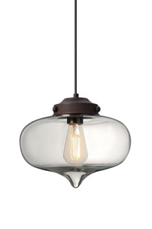 Besa Mira Pendant For Multiport Canopy Bronze Clear 1x4W LED Filament (127|J-MIRACL-EDIL-BR)