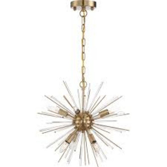 Cirrus - 6 Light Chandelier - with Glass Rods - Vintage Brass Finish (81|60/6992)