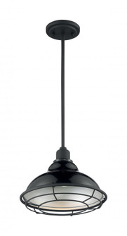 Newbridge - 1 Light Pendant with- Black and Silver & Black Accents Finish (81|60/7004)