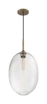 Aria - 1 Light Pendant with Seeded Glass - Burnished Brass Finish (81|60/7018)