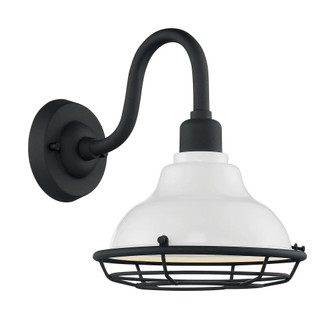 Newbridge - 1 Light Sconce with- Gloss White and Textured Black Finish (81|60/7021)