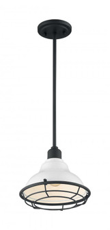 Newbridge - 1 Light Pendant with- Gloss White and Black Accents Finish (81|60/7023)