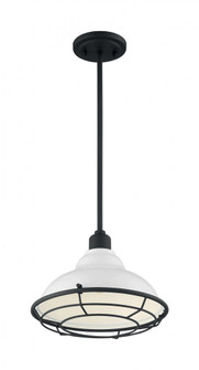 Newbridge - 1 Light Pendant with- Gloss White and Black Accents Finish (81|60/7024)