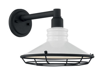 Blue Harbor - 1 Light Sconce with- Gloss White and Textured Black Finish (81|60/7052)