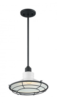Blue Harbor - 1 Light Pendant with- Gloss White and Black Accents Finish (81|60/7054)