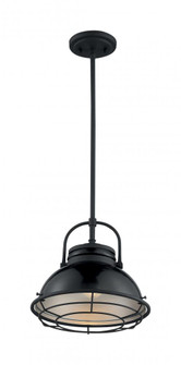 Upton - 1 Light Pendant with- Black and Silver & Black Accents Finish (81|60/7064)