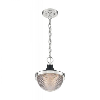 Faro - 1 Light Pendant with Clear Prismatic Glass - Polished Nickel and Black Accents Finish (81|60/7069)
