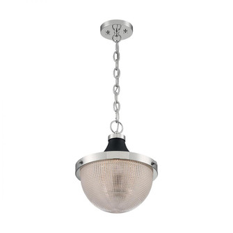 Faro - 1 Light Pendant with Clear Prismatic Glass - Polished Nickel and Black Accents Finish (81|60/7070)