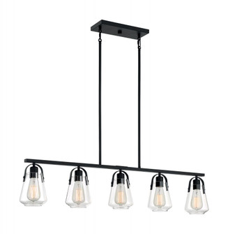 Skybridge - 5 Light Island Pendant with Clear Glass - Matte Black Finish (81|60/7104)