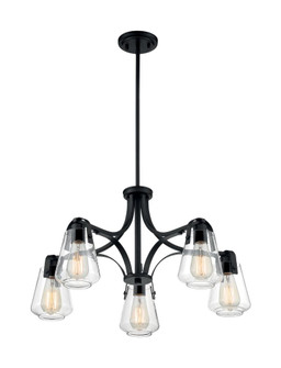 Skybridge - 5 Light Chandelier with Clear Glass - Matte Black Finish (81|60/7105)