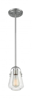 Skybridge - 1 Light Mini Pendant with Clear Glass - Brushed Nickel Finish (81|60/7116)
