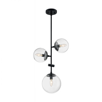 Sky - 3 Light Pendant with Clear Glass - Matte Black Finish (81|60/7134)
