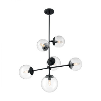 Sky - 6 Light Pendant with Clear Glass - Matte Black Finish (81|60/7135)