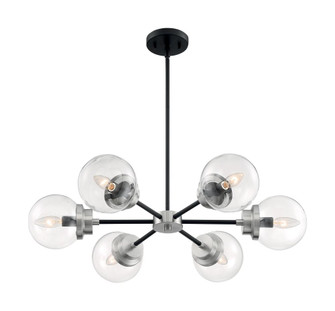 Axis - 6 Light Chandelier with Clear Glass - Matte Black and Brushed Nickel Accents Finish (81|60/7136)