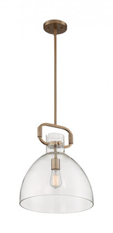 Teresa - 1 Light Pendant with Clear Glass - Burnished Brass Finish (81|60/7142)