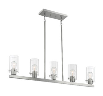 Sommerset - 5 Light Island Pendant with Clear Glass - Brushed Nickel Finish (81|60/7176)