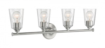 Bransel - 4 Light Vanity with Seeded Glass - Brushed Nickel Finish (81|60/7184)