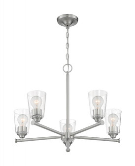 Bransel - 5 Light Chandelier with Seeded Glass - Brushed Nickel Finish (81|60/7185)