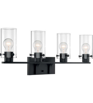 Sommerset - 4 Light Vanity with Clear Glass - Matte Black Finish (81|60/7274)