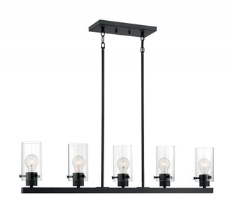 Sommerset - 5 Light Island Pendant with Clear Glass - Matte Black Finish (81|60/7276)