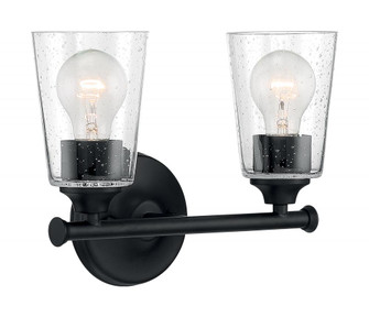 Bransel - 2 Light Vanity with Seeded Glass - Matte Black Finish (81|60/7282)