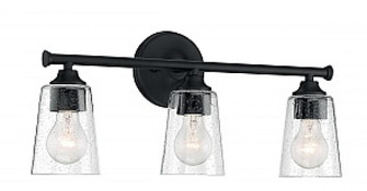 Bransel - 3 Light Vanity with Seeded Glass - Matte Black Finish (81|60/7283)