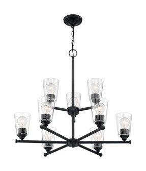Bransel - 9 Light Chandelier with Seeded Glass - Matte Black Finish (81|60/7289)