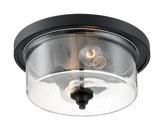 Bransel - 2 Light Flush Mount with Seeded Glass - Matte Black Finish (81|60/7290)