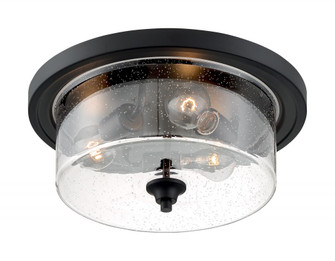 Bransel - 3 Light Flush Mount with Seeded Glass - Matte Black Finish (81|60/7291)